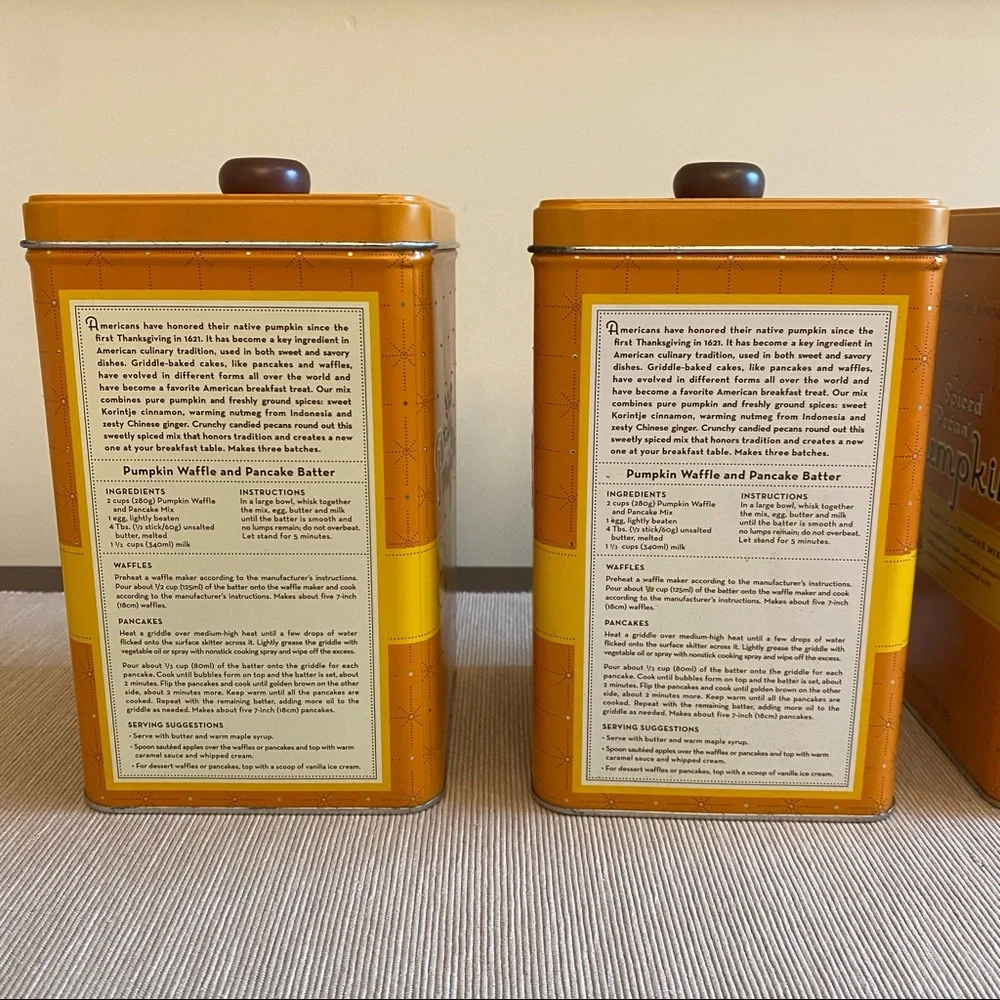 Williams Sonoma Spiced Pecan Pumpkin Waffle & Pancake Tins Set of 3
